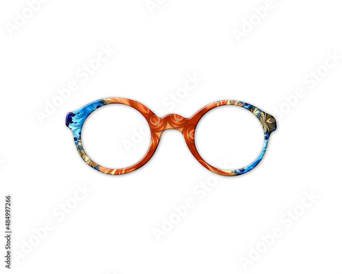 Nerd Eyeglasses symbol Mandala psychedelic icon chromatic logo illustration
