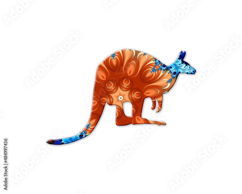Kangaroo Animal symbol Mandala psychedelic icon chromatic logo illustration © SunFrot