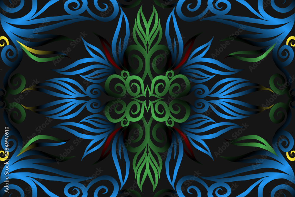 seamless colourful caleidoscope gradient flower art pattern of indonesian traditional tenun batik ethnic dayak ornament for wallpaper ads background sticker or clothing seamless colourful caleidoscope gradient flower art pattern of indonesian traditional tenun batik ethnic dayak ornament for wallpaper ads background sticker or clothing