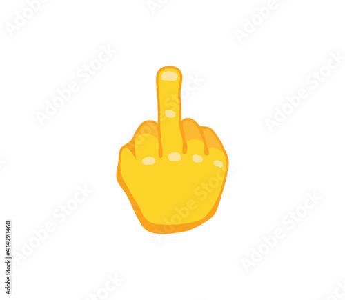 Middle Finger Gesture Icon. Middle Finger emoji. Middle Finger sign. 