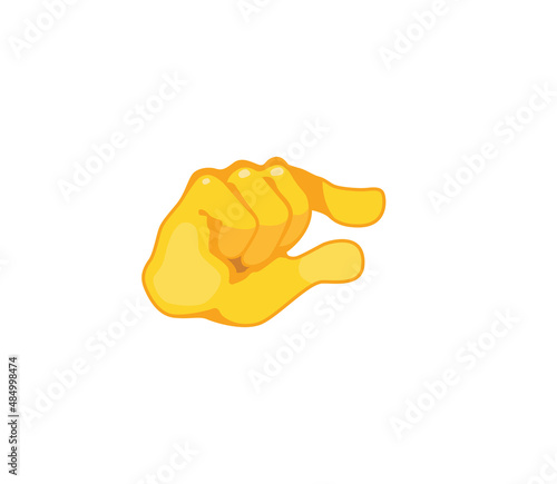 Pinched emoji gesture. Vector emoticon illustration of a hand making a measure gesture