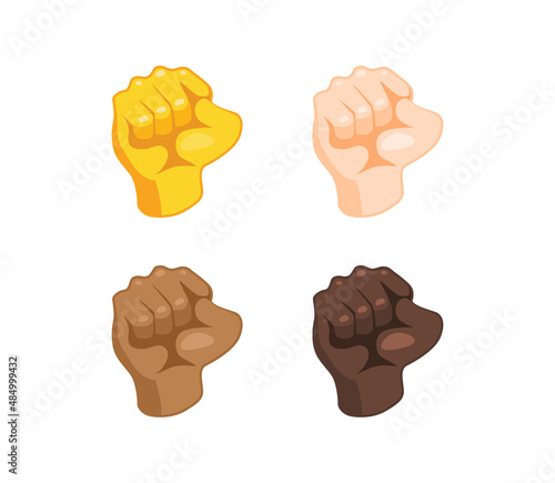 Raised Fist Gesture Icon. Raised Fist emoji. Raised Fist sign. All skin tone gesture emoji
