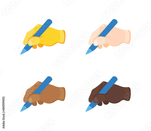 Writing Hand Gesture Icon. Writing Hand emoji. Writing Hand sign. All skin tone gesture emoji