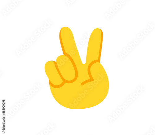 Victory Hand vector flat icon. Isolated victory hand emoji illustration