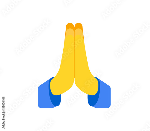 Folded hands emoji gesture illustration. Folded hands emoticon