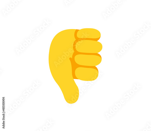 Thumb down emoji gesture vector isolated icon illustration. Dislike button gesture icon