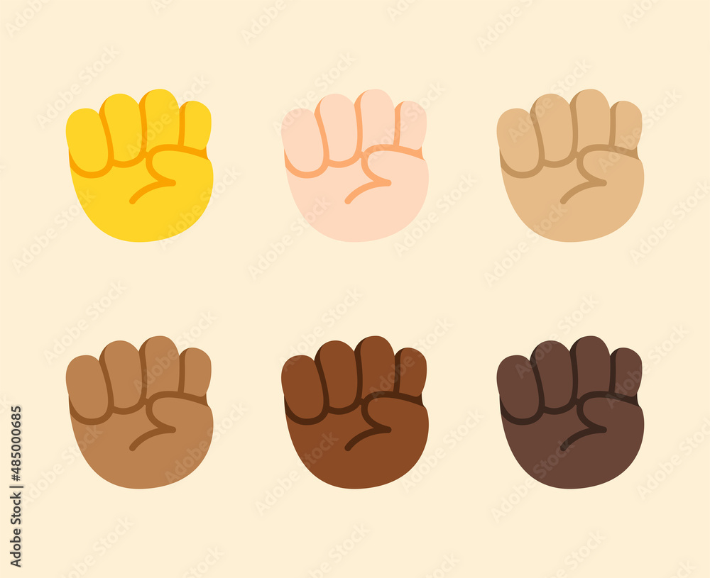 Raised Fist Gesture Icon. Raised Fist emoji. Raised Fist sign. All skin