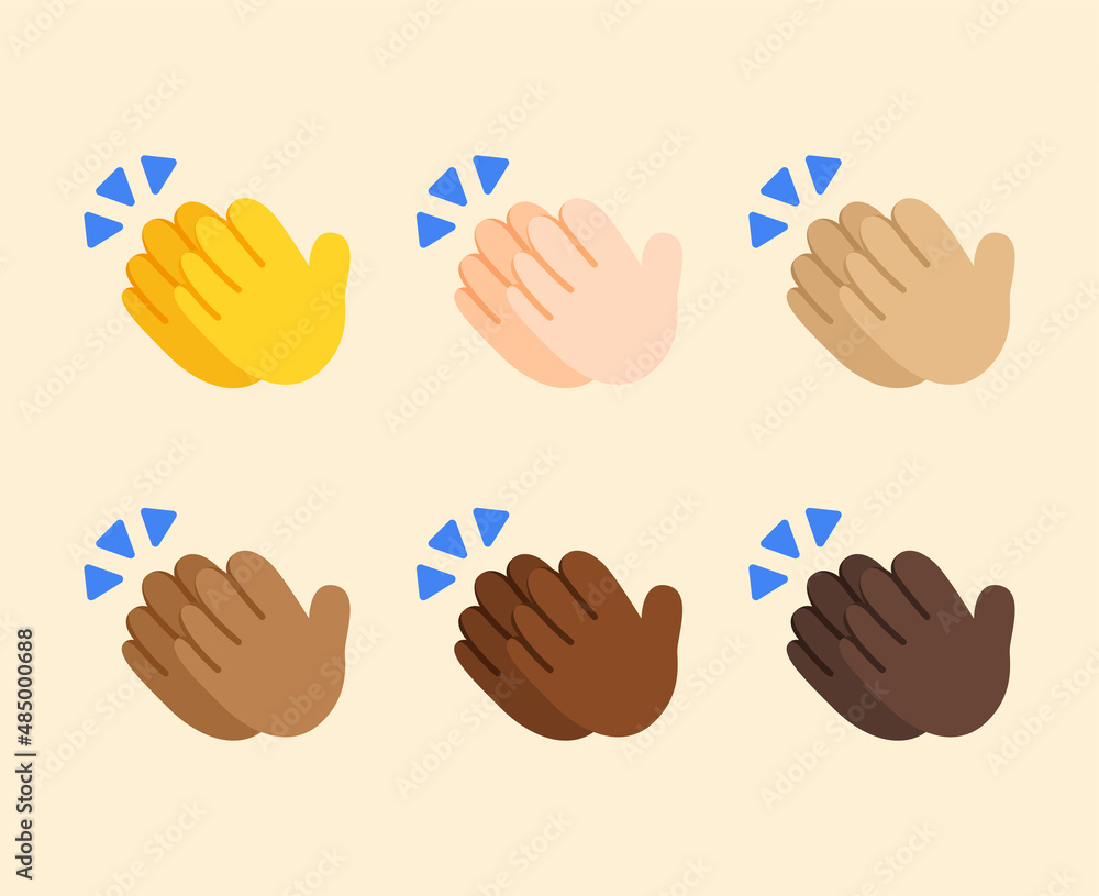 Fototapeta premium Clapping hands emoji gesture vector isolated icon illustration. Clapping hands gesture icon