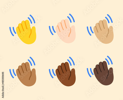 Waving hand emoji gesture vector isolated icon illustration. Waving hand gesture icon