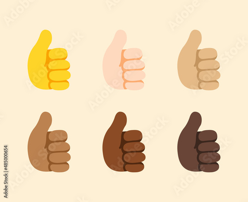 Thumbs Up Gesture Icon. Thumbs Up emoji. Like sign. All skin tone gesture emoji
