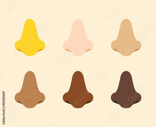 Human Nose Icon. Nose emoji. Victory sign. All skin tone Nose emoji