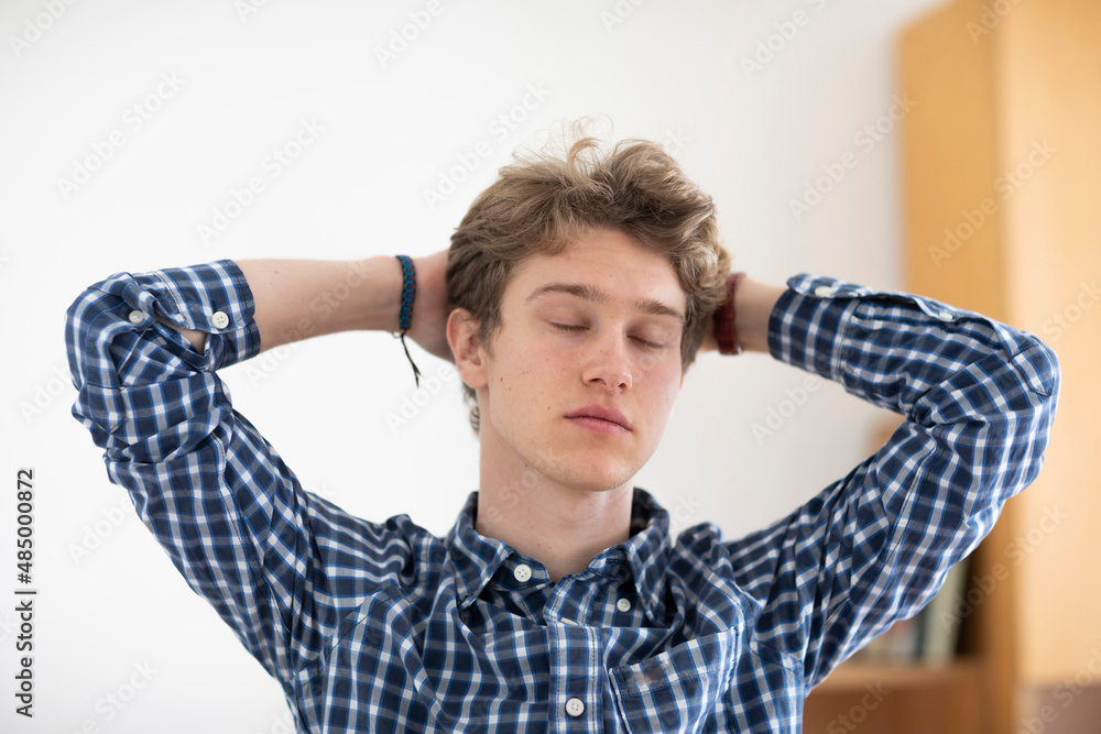 student thinking about a fact in a room student thinking about a fact in a room