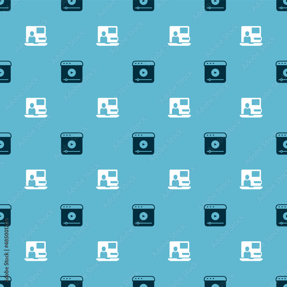 Set Live stream and World news on seamless pattern. Vector Set Live stream and World news on seamless pattern. Vector
