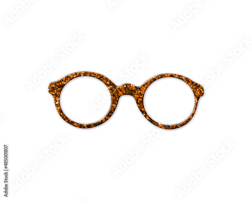 Nerd Eyeglasses symbol Golden icon Gold Glitters logo illustration