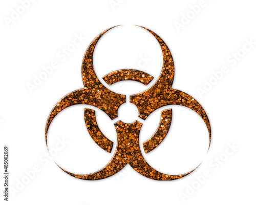 Toxic Radiation biohazard symbol Golden icon Gold Glitters logo illustration