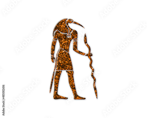 Thoth Egyptian God symbol Golden icon Gold Glitters logo illustration