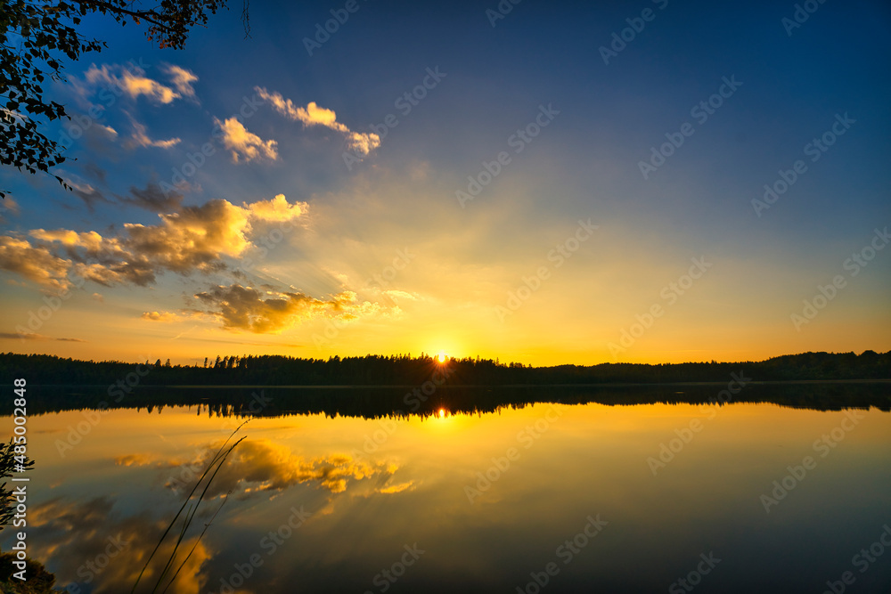 a beautiful sunset atmosphere on the lake in sweden a beautiful sunset atmosphere on the lake in sweden