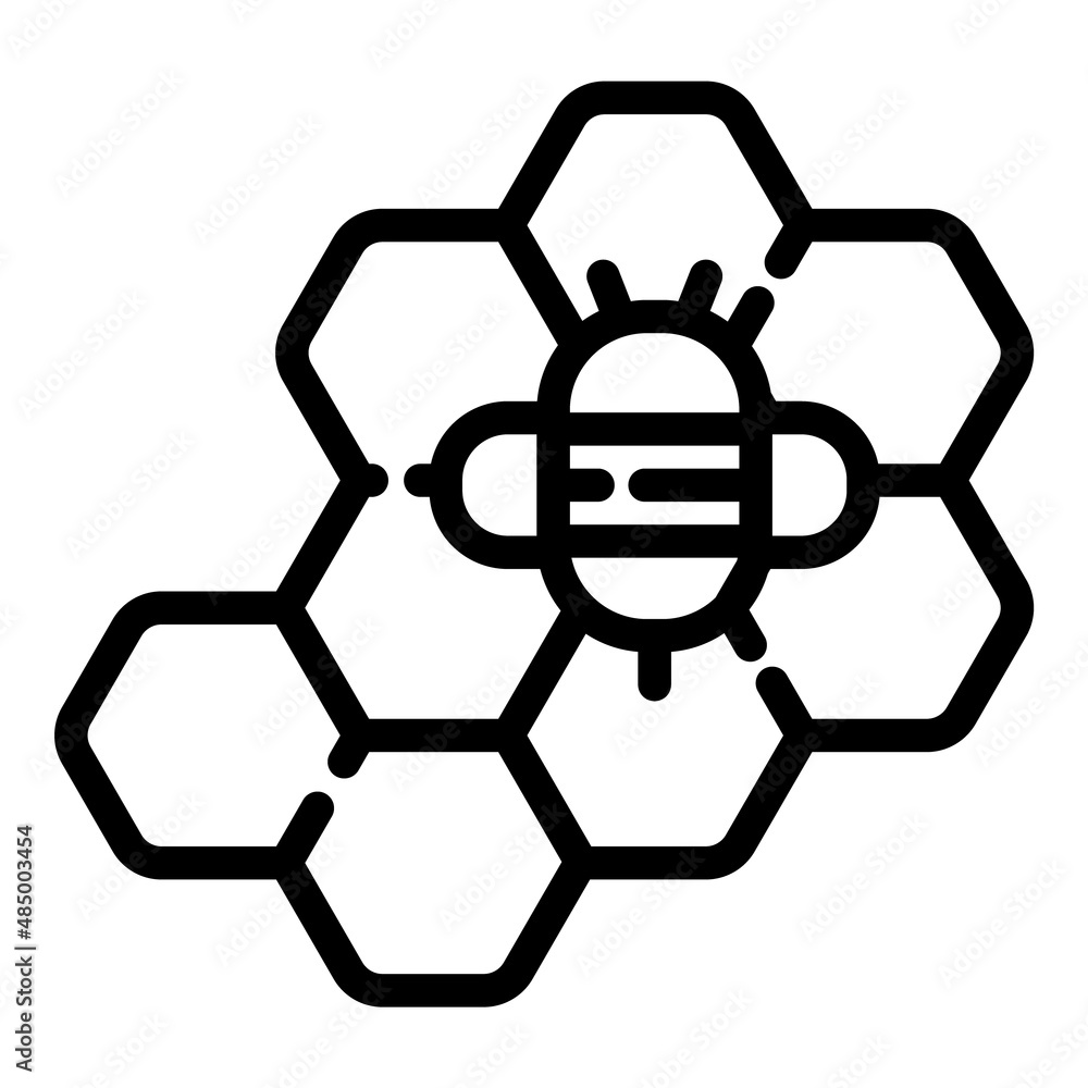Bee Honeycombs Flat Icon Isolated On White Background Bee Honeycombs Flat Icon Isolated On White Background