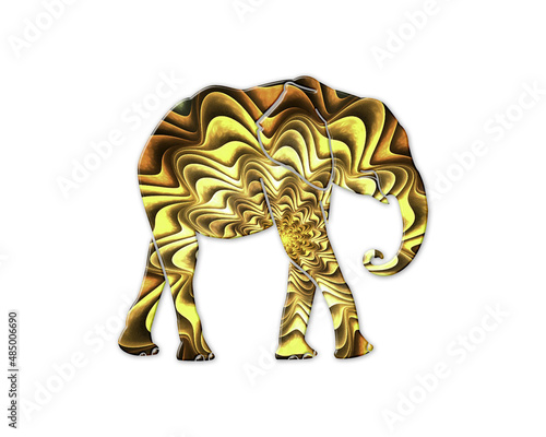 Elephant Animal symbol Golden Crispy icon logo illustration © SunFrot