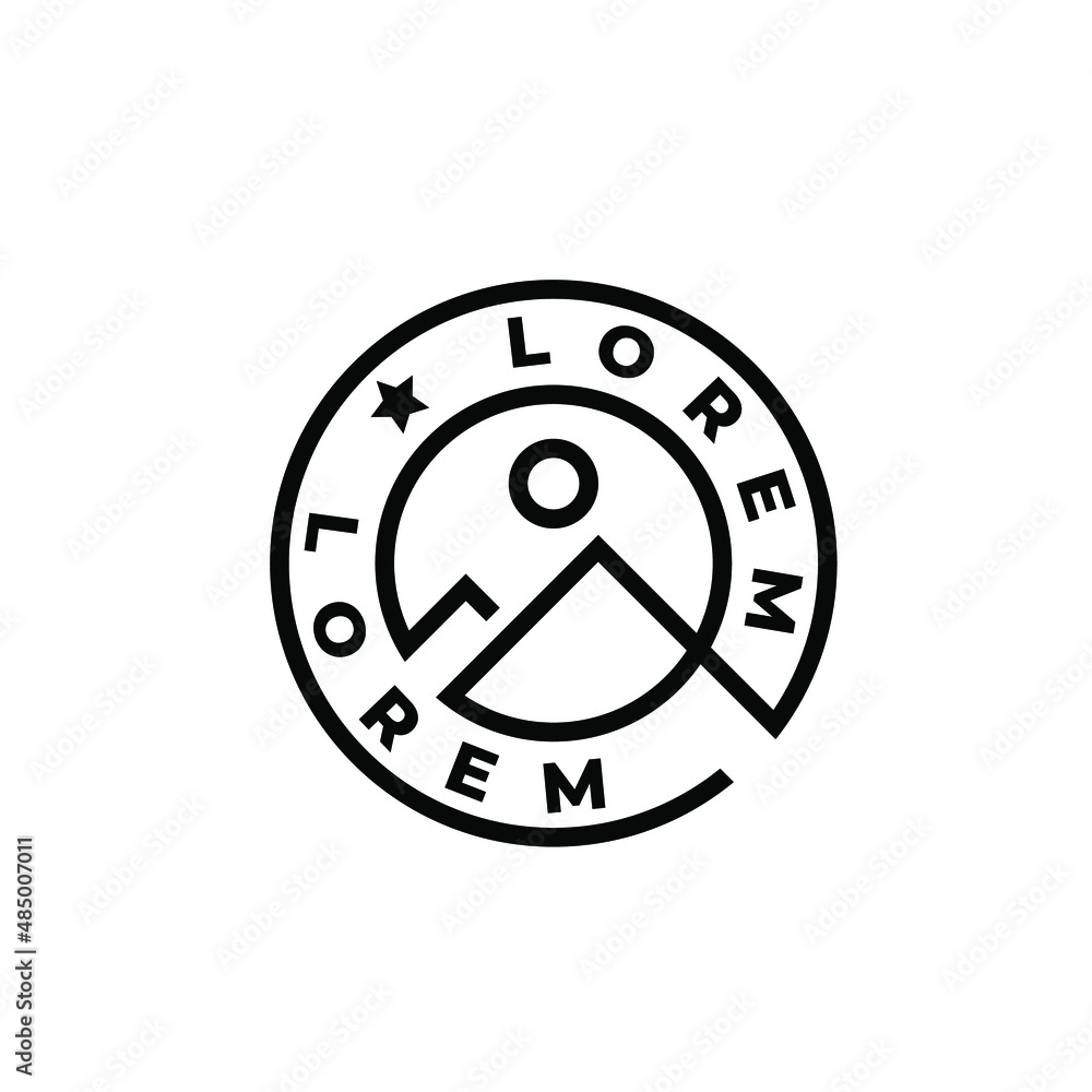 simple outline hills or mountain logo stamp design template simple outline hills or mountain logo stamp design template