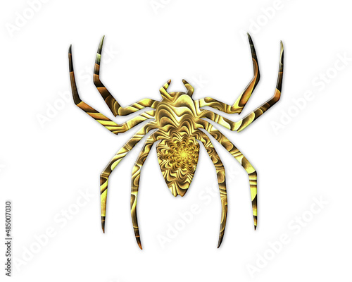 Spider Arachnid symbol Golden Crispy icon logo illustration