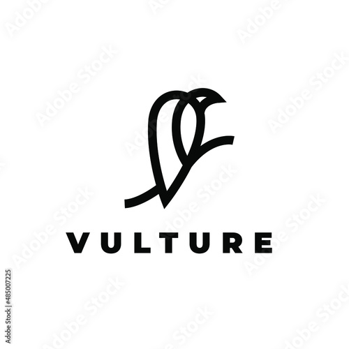 Outline vulture logo design. Vulture silhouette logo design template