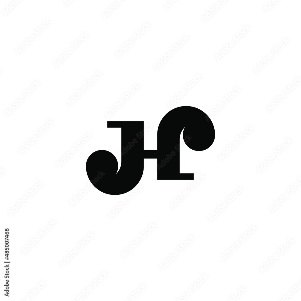 Artistic letter H or J and H initial logo design template Artistic letter H or J and H initial logo design template