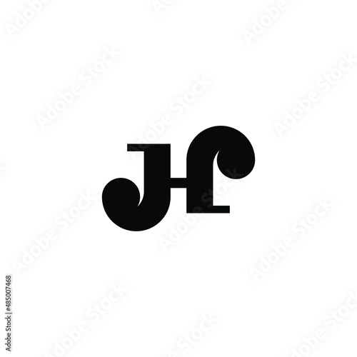 Artistic letter H or J and H initial logo design template