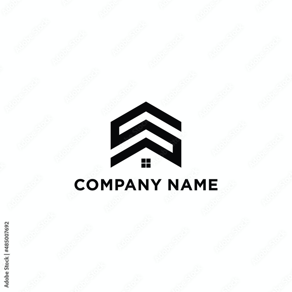 logo initials s design, with house illustration logo initials s design, with house illustration