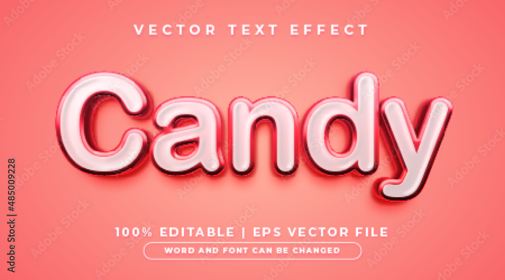 Sweet red candy editable text effect style Stock Vector | Adobe Stock