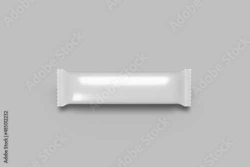 Bar pack package, chocolate Blank white food snack Bar pack package, plastic foil bag, biscuit, sugar or coffee stick pouch