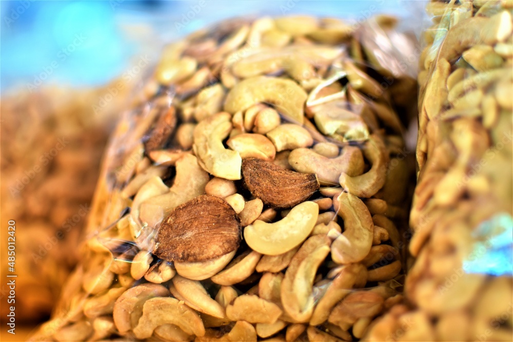 Tasty cashew nuts with roasted garlic being sold in Coron island