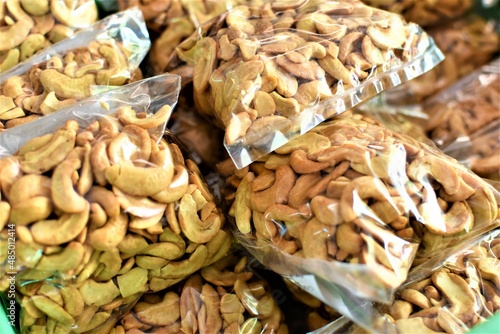 Bags of roasted cashew nuts, a native product of Coron island in Palawan, Philippines