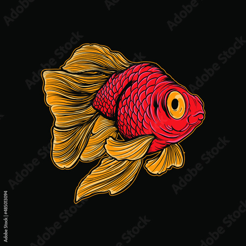 Goldfish colorful vector illustration