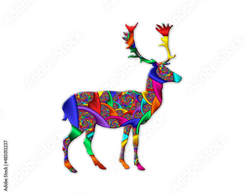 Reindeer Deer symbol Mandala icon chromatic logo illustration © SunFrot