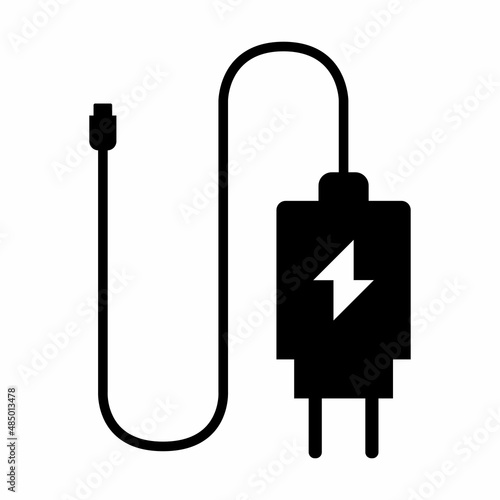 Cell phone charger icon isolated