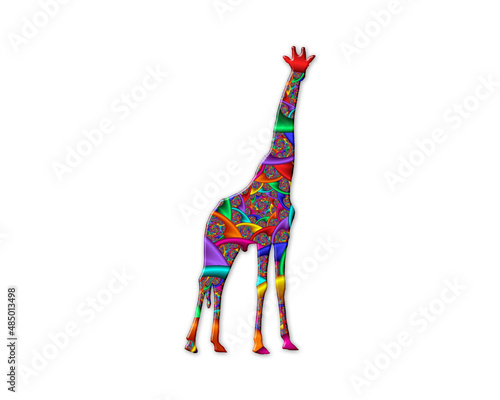 Giraffe zoo symbol Mandala icon chromatic logo illustration © SunFrot