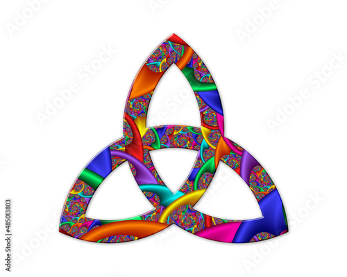 Trinity Knot, triquetra symbol Mandala icon chromatic logo illustration