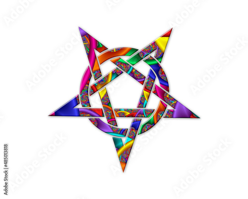 Star of David, Jew Pentagon symbol Mandala icon chromatic logo illustration