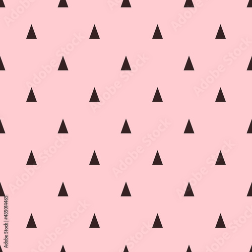 Free Download Seamless pattern with triangles. Abstract geometric pattern with brown triangles. Cute confetti on a pink pastel background. - GFXLoad