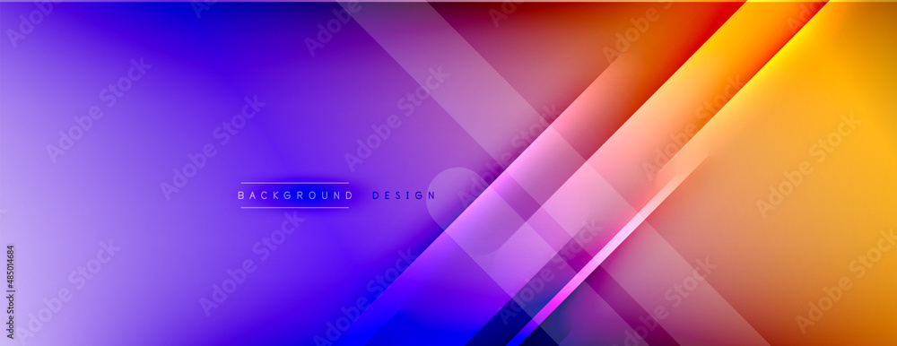 Abstract background - lines composition created with lights and shadows. Technology or business digital template. Trendy simple fluid color gradient abstract background with dynamic