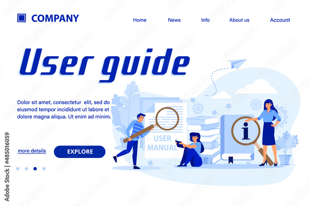 User guide illustration Suitable for web landing page, ui, mobile app, banner template. Vector Illustration User guide illustration Suitable for web landing page, ui, mobile app, banner template. Vector Illustration