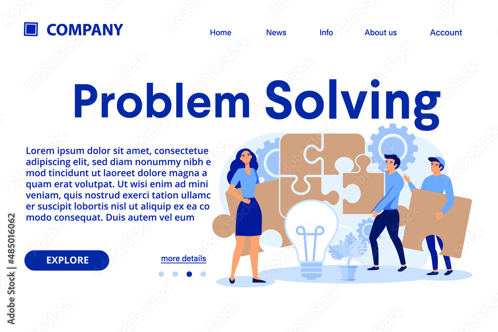 Problem solving illustration Suitable for web landing page, ui, mobile app, banner template. Vector Illustration Problem solving illustration Suitable for web landing page, ui, mobile app, banner template. Vector Illustration