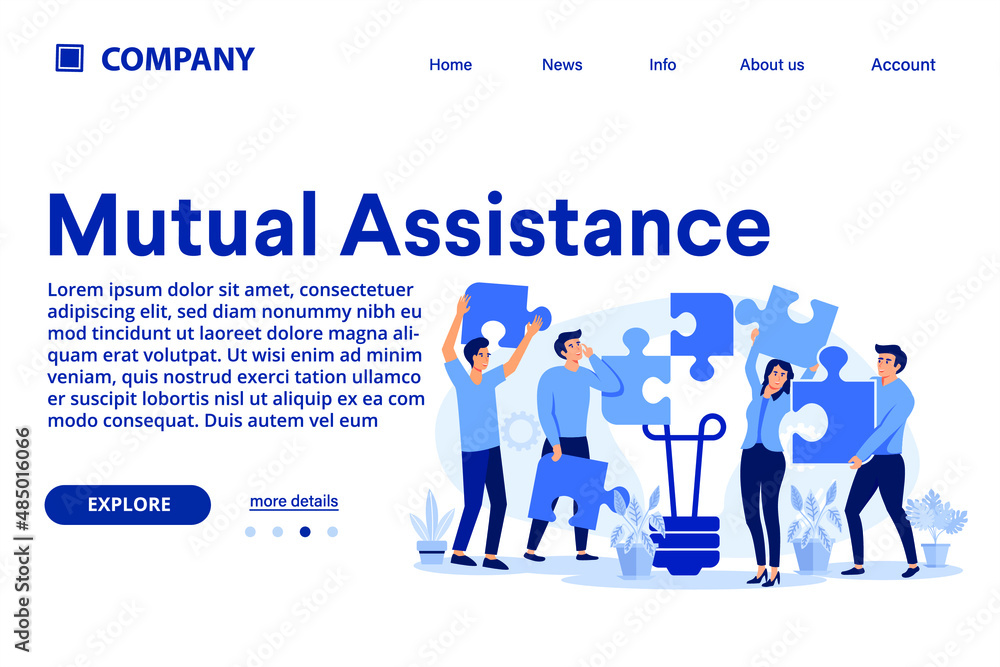 Mutual assistance illustration Suitable for web landing page, ui, mobile app, banner template. Vector Illustration Mutual assistance illustration Suitable for web landing page, ui, mobile app, banner template. Vector Illustration