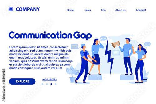 Communication gap illustration Suitable for web landing page, ui, mobile app, banner template. Vector Illustration