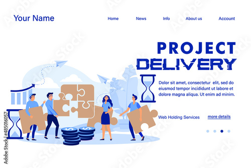 Project delivery illustration Suitable for web landing page, ui, mobile app, banner template. Vector Illustration