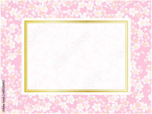 さくらの背景③金枠カード風_濃いピンク