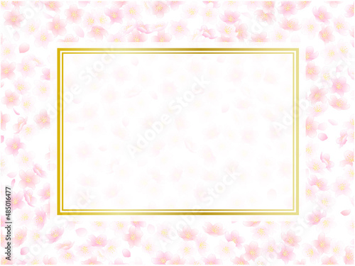 さくらの背景③金枠カード風_ピンク色