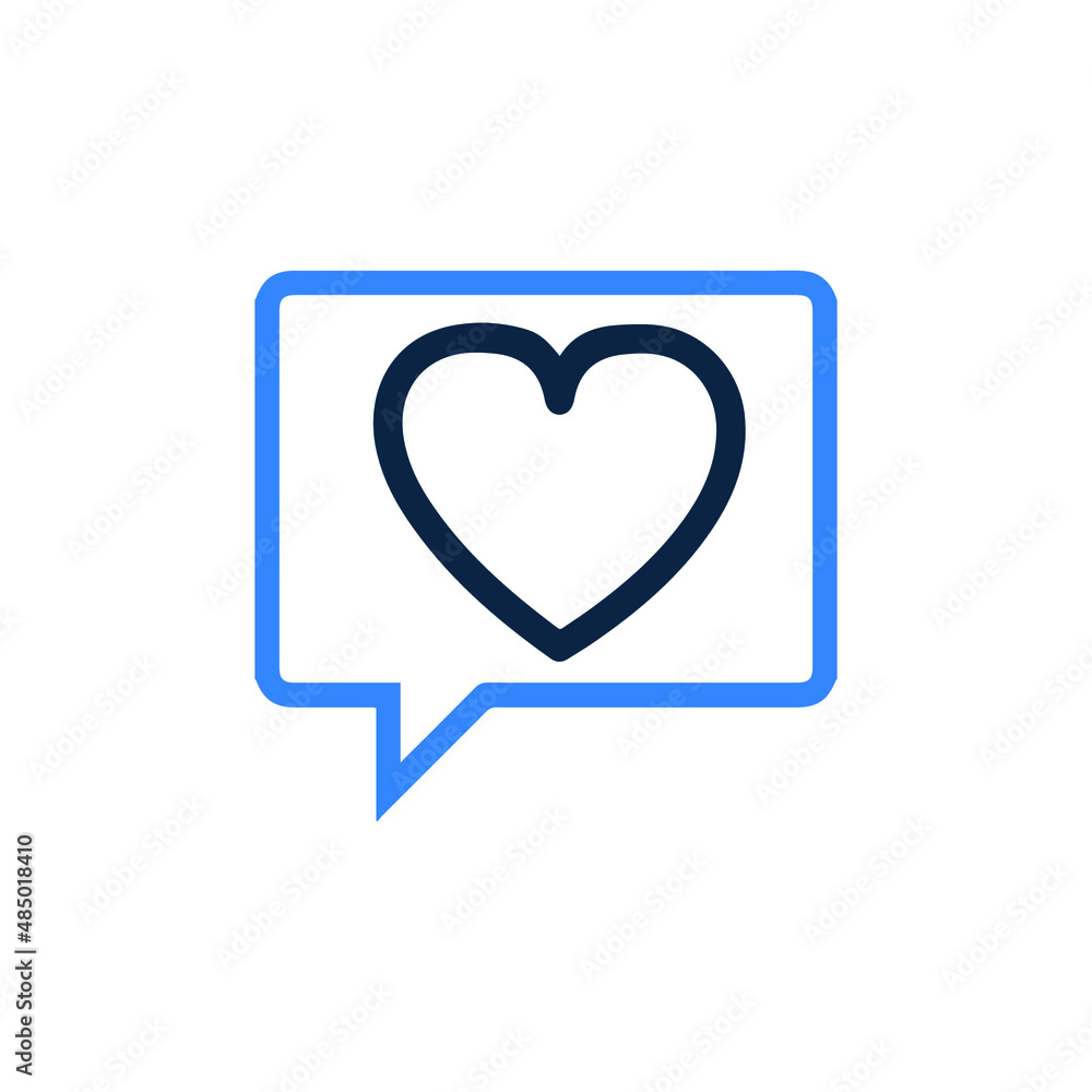 Bubble and love talk icon Bubble and love talk icon