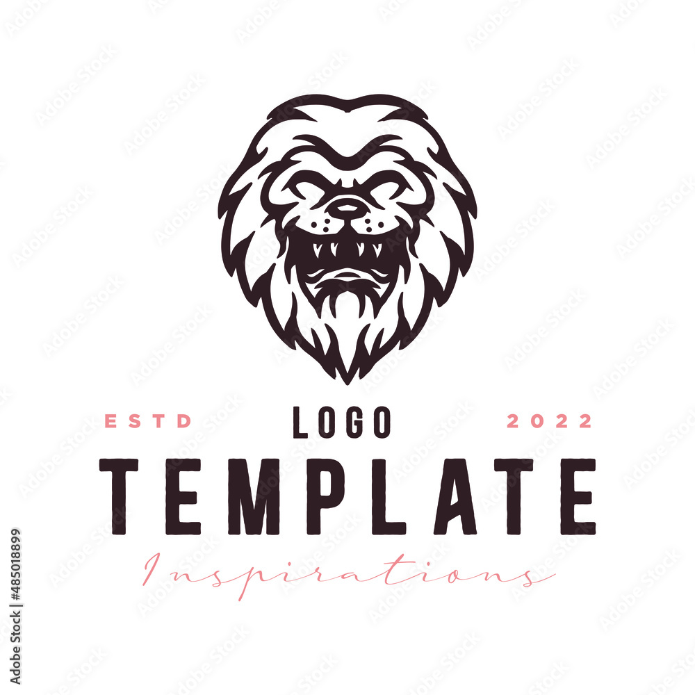 Emblem, Lion logo template. with expressions, for labels, stamps, tattoo templates, esport logos.
